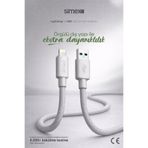 Simex USB to Lightning Hızlı Şarj Kablosu, iPhone 7/8/X/11/12/13/14 Serisi Uyumlu, Gri, 1 Metre