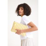 Simfa Premium Kadın Pamuk Dokuma Astarlı Renkli Clutch Portföy El Çantası - Sarı