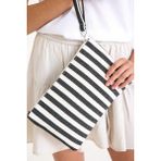 Simfa Premium Kadın Pamuk Dokuma Astarlı Renkli Clutch Portföy El Çantası - Siyah