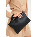 Simfa Siyah Kapitone Deri Clutch El Çantası