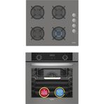 Simfer 10 Fonksiyon Airfry Gri 2'Li Ankastre Set (Fırın + Ocak)