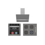 Simfer 10 Fonksiyon Airfry Gri 3'lü Ankastre Set ( Fırın + Ocak + Davlumbaz)