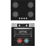 Simfer 10 Fonksiyon Airfry Plus Inox 2'li Ankastre Set (Fırın + Ocak) - Siyah