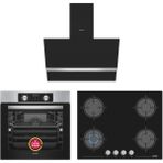 Simfer 10 Fonksiyon Airfry Plus Inox Ankastre Set (Fırın + Ocak + Davlumbaz) - Siyah