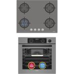 Simfer 11 Fonksiyon Steam Master Gri 2'li Ankastre Set (Fırın + Ocak) - Siyah