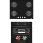 Simfer 11 Fonksiyon Steam Master Siyah 2'li Ankastre Set (Fırın + Ocak)