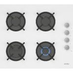 Simfer 3507-N 60CM Ankastre Beyaz Cam Ocak 4G Emaye Izgara beyaz