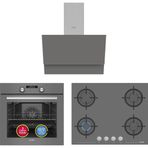 Simfer 4 Fonksiyon Trend Dijital Silver Power Turbo 3'Lü Ankastre Set ( Fırın + Ocak + Davlumbaz)