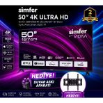 Simfer 50Fsfv6b 50 İnç 127 Ekran 4K Ultra Hd Smart Vıdaa Tv Hdr10 Wifi Bluetooth Uydu Alıcılı Duvar Askı Aparatı