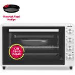 Simfer 7032 Beyaz 70 LT Turbo Fan Mini/Midi Fırın - 4 Fonksiyon, Yoğurt Yapma & Buz Çözme Özellikli - Siyah