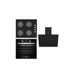 Simfer 7327-8703-3500 Siyah Cam Ankastre Set