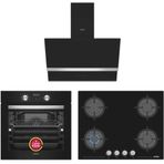 Simfer 8211- 3653 - 8738 Airfry Plus Siyah 3'lü Ankastre Set
