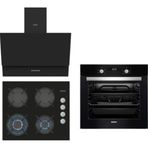 Simfer 8708 - 7337 - 3508 6 Fonksiyon Süper Siyah Cam 3'lü Ankastre Set