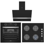 Simfer Airfry 8215 - 3500 - 8738 Siyah 3'lü Ankastre Set