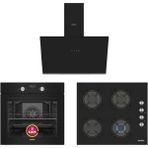 Simfer Ankastre Set Siyah Dijital Power Turbo Fanlı Cam Ocaklı 3'lü Set (Fırın + Ocak + Davlumbaz)