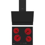 Simfer Qs Siyah Elektrikli 2'li Ankastre Set (Elektrikli Ocak + Davlumbaz) - Siyah - Gri