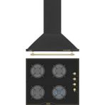 Simfer Retro Siyah 2'li Cam Ankastre Set (Ocak + Davlumbaz)