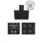 Simfer ✨simfer 3'lü Ankastre Set - 4 Fonksiyon Ankastre Fırın + Siyah Cam Ocak + Push Button Siyah Cam Davlumbaz