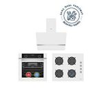 Simfer ✨Simfer 3'lü Ankastre Set - 76l Airfry Özellikli 10 Fonksiyon Fırın + Beyaz Cam Ocak + Dokunmatik Davlumbaz