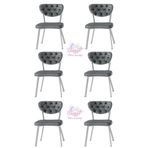 Simge Metal Sandalye Renkli Ayak 6 Lı Set Cafe,Restaurant,Mutfak,Salon,Yemek Odası Sandalyesi Beyaz
