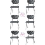 Simge Metal Sandalye Renkli Ayak 6 Lı Set Cafe,Restaurant,Mutfak,Salon,Yemek Odası Sandalyesi Siyah