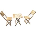 Simillo Home & Living Naturel Kamp Masa Sandalye Seti - 1