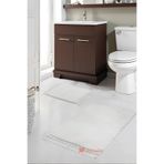 Simirna Ponpon Saçaklı Peluş Yıkanabilir Kaymaz Banyo Paspası 2'Li Klozet Takımı Krem
