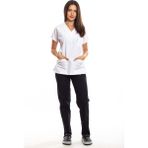 Simirna Üniforma Alpaka Üst Beyaz Alt Lacivert Cerrahi Doktor Hemşire Scrubs Forma Takım - XL
