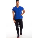 Simirna Üniforma Alt Siyah Cerrahi Doktor Hemşire Scrubs Forma Takım - Saks Mavi - XL