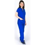 Simirna Üniforma Cerrahi Doktor Hemşire Forması Saks Mavisi Takım - XL