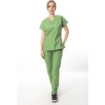Simirna Üniforma Cerrahi Doktor Hemşire Scrubs Forma Takım - Fıstık Yeşili