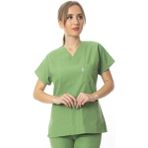 Simirna Üniforma Cerrahi Doktor Hemşire Scrubs Forma Üst - Fıstık Yeşili - 2XS
