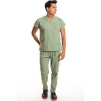 Simirna Üniforma Cerrahi Doktor Hemşire Scrubs Küf Yeşili Forma Takım - XL