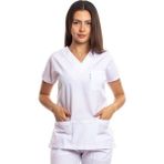 Simirna Üniforma Cerrahi Doktor Scrubs Hemşire Forması Beyaz Üst