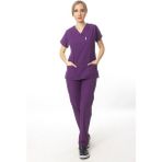 Simirna Üniforma Cerrahi Doktor Scrubs Hemşire Forması Mor Takım