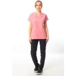 Simirna Üniforma Cerrahi Doktor Scrubs Hemşire Scrubs Üst Toz Pembe Alt Siyah Forma Takım - XS