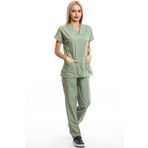 Simirna Üniforma Scrubs Küf Yeşili İş Kıyafeti