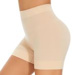 SIMIYA Bisikletçi pantolonu, kadın, kısa şort, elbise, etek, sürtünmeye karşı dayanıklı, kısa tayt, kadın boxer şort, rahat, elastik külot, günlük kullanım için, 4'lü paket, 1 Paket Bej, XXL