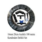 Simkar Plastik Damla Sulama Kendinden Delikli 16'lık 20 Cm Aralıklı Set Fidan Sebze Ağaç Park Bahçe Ve Hobi 100 Mt