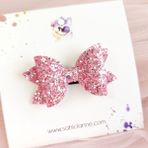 Simli Fiyonk Saçsız Bebek Tokası 6cm -Seyrek Az Saçlı Bebeklere Özel Toka - Pembe