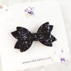 Simli Fiyonk Saçsız Bebek Tokası 6cm -Seyrek Az Saçlı Bebeklere Özel Toka - Siyah