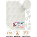 Simli Karton A3 30X40 cm 5 Li 1 Paket Simli Fon Kartonu Parıltılı Kağıt Anasınıfı Kreş Etkinlik Proje Dekoratif - Beyaz - 30X40CM