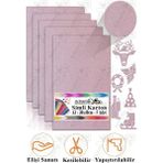 Simli Karton A3 30X40 cm 5 Li 1 Paket Simli Fon Kartonu Parıltılı Kağıt Anasınıfı Kreş Etkinlik Proje Dekoratif - Lila - 30X40CM