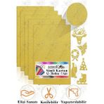 Simli Karton A3 30X40 cm 5 Li 1 Paket Simli Fon Kartonu Parıltılı Kağıt Anasınıfı Kreş Etkinlik Proje Dekoratif - Sarı - 30X40CM