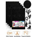 Simli Karton A3 30X40 cm 5 Li 1 Paket Simli Fon Kartonu Parıltılı Kağıt Anasınıfı Kreş Etkinlik Proje Dekoratif - Siyah - 30X40CM