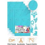 Simli Karton A4 20X30 cm 5 Li 1 Paket Simli Fon Kartonu Parıltılı Kağıt Anasınıfı Kreş Etkinlik Proje Dekoratif - Açık Mavi - 20x30cm