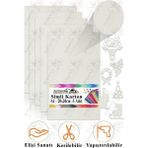 Simli Karton A4 20X30 cm 5 Li 1 Paket Simli Fon Kartonu Parıltılı Kağıt Anasınıfı Kreş Etkinlik Proje Dekoratif - Beyaz - 20x30cm