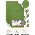 Simli Karton A4 20X30 cm 5 Li 1 Paket Simli Fon Kartonu Parıltılı Kağıt Anasınıfı Kreş Etkinlik Proje Dekoratif - Yeşil - 20x30cm