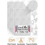 Simli Karton A5 15X20 cm 5 Li 1 Paket Simli Fon Kartonu Parıltılı Kağıt Anasınıfı Kreş Etkinlik Proje Dekoratif - Gümüş - 15X20CM