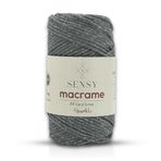 Simli Polyester Makrome İpi 3 mm 250 Gr Supla Ip ve Çanta İpliği (Gri)